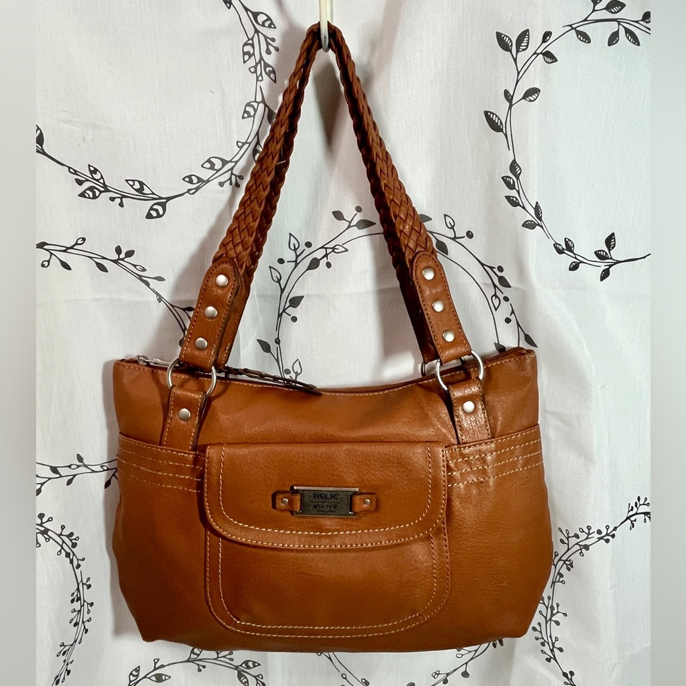 Pre-Owned Relic Shoulder Bag with Woven Straps